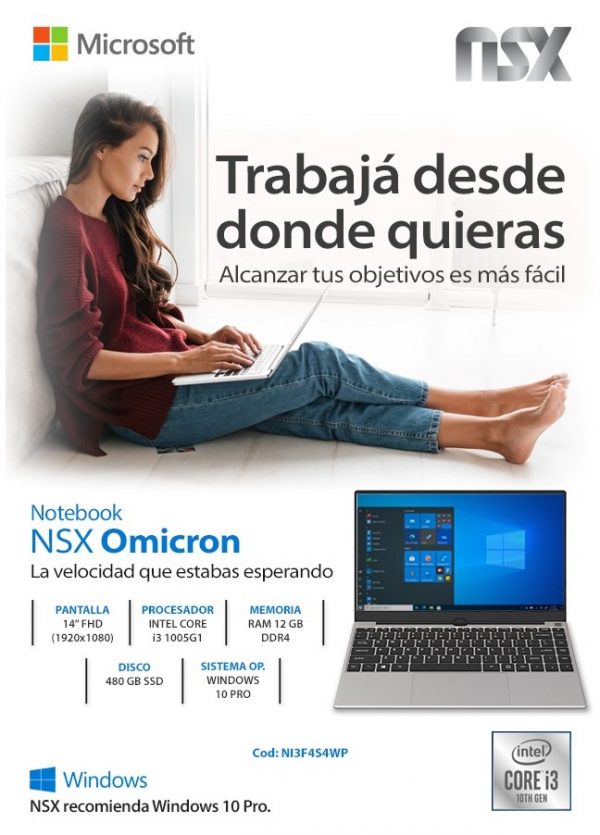 Notebook NSX - Omicron i3 - 12GB SSD500 W10H - NI3F4S5W - (Outlet) - Image 33